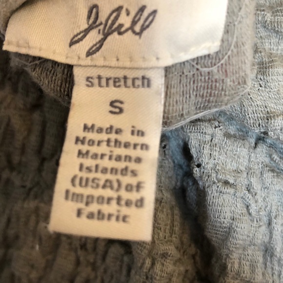 J. Jill Mint Smocked Blouse w/Velvet-style Trim SM - Picture 4 of 5